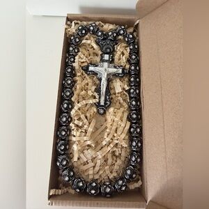 Black and Silver Rosary Beads